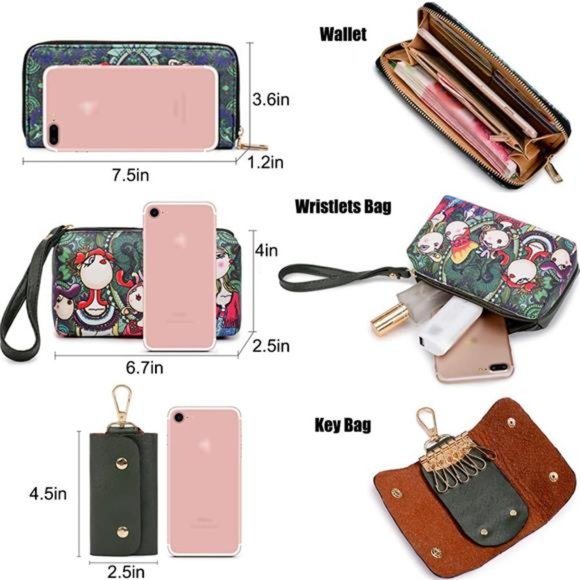 6 Pieces Designer Purses and Handbags for Women Satchel Shoulder Bag Tote - Picture 2 of 7